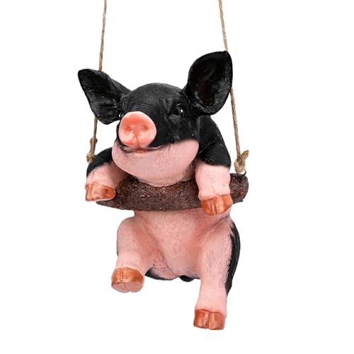 Cochon oscillant pour jardin HEEPDD : statue de décoration intérieure et extérieure de 8.27 pouces - 7