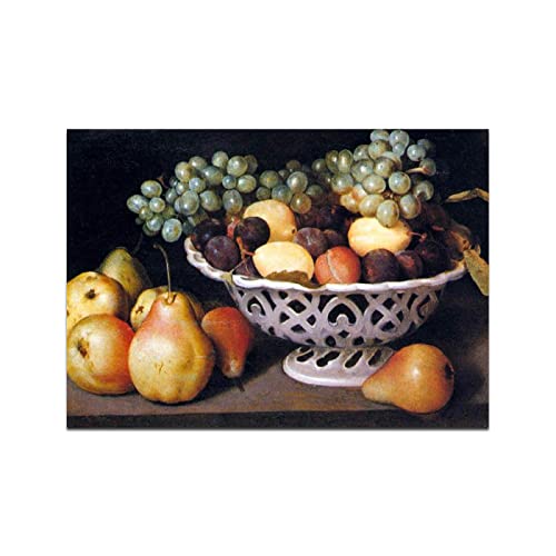 Impressions Sur Toile-Fede Galizia"Maiolica Basket of Fruit" -Nature Morte Toile-Tableau Célèbre-Affiches et impressions Art mural 30x42cm Sans cadre Cover
