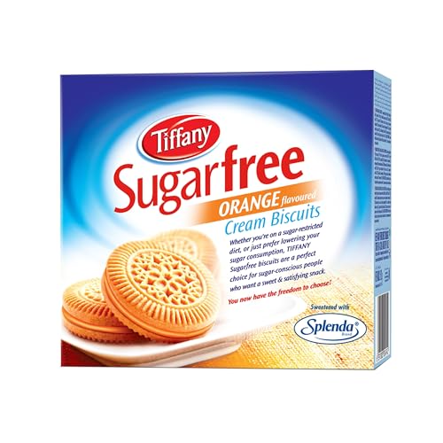 Image of Tiffany Sugar Free Orange Cream Sandwich Biscuits,162g | Healthy Snacks for Diebetic | Sweetened With Splenda (Pack of 3)