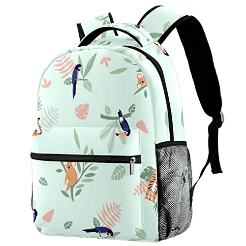 Sac à dos ordinateur portable et voyage décontracté motif forêt multicolore