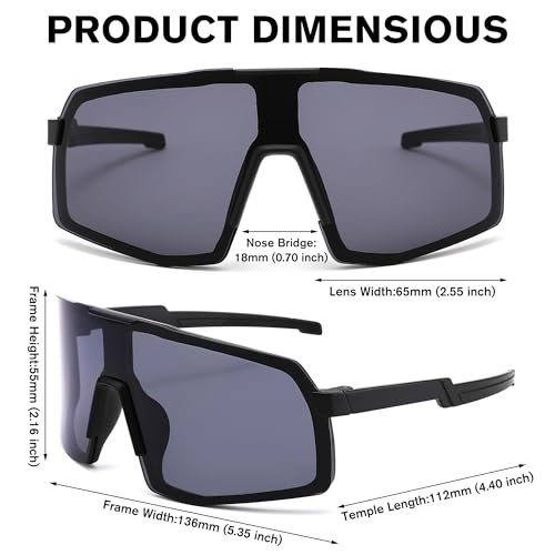 LIU·WEN Kids Sports Baseball Sunglasses Age 3-12 - Youth Cycling Shades for Boys Girls4