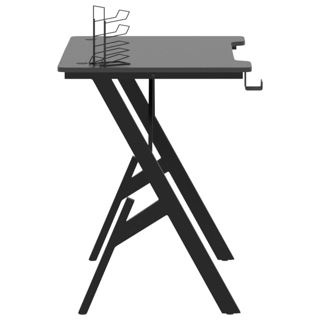 Scrivania,Supporto per stampante,Piccola postazione di lavoro in casa,Scrivania per computer in stile moderno,Scrivania da Gaming con Gambe a Forma di Y Nera 90x60x75 cm