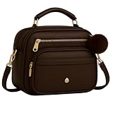 Bolsa Feminina Baú Transversal tamanho Médio em couro PU com Alça De Ombro removível Tiracolo (Coffee)