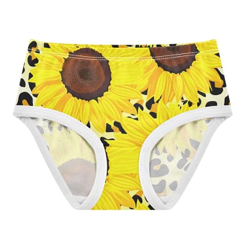 Bright Sunflowers Black Leopard Girls Underwear Toddler 2t Cotton Cute Panties Girl Durable Briefs Kids Undies