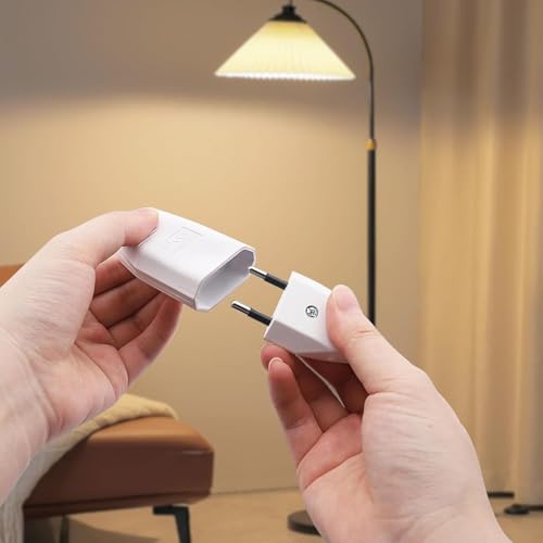 Eurokupplung 4 Stücke Schuko Kupplung, Kupplung 250V/2,5A Eurokupplung Flach Europäische Kopplung Euroflachkupplung Schuko Kupplung Flach Schuko Buchse mit Zugentlastung(Weiß)