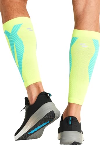 Image of Infinity Leg Calf Compression Sleeve Socks 10-15 mmHg With Moisture Wicking Technology for Men or Women (Unisex) - ELECTRIC