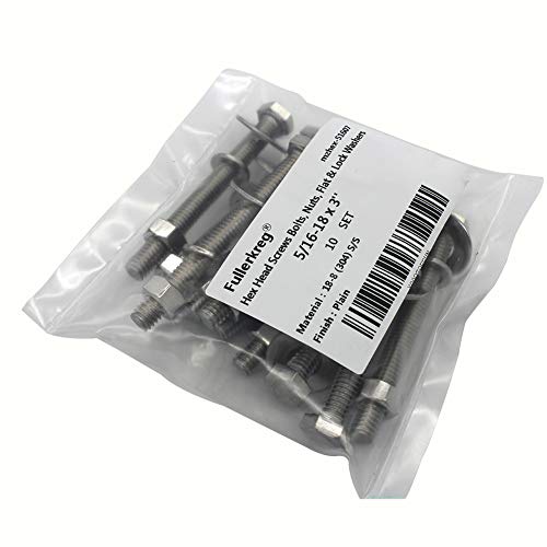 Tornillos de cabeza hexagonal de acero inoxidable 5/16 para proyectos de bricolaje y náutica 7