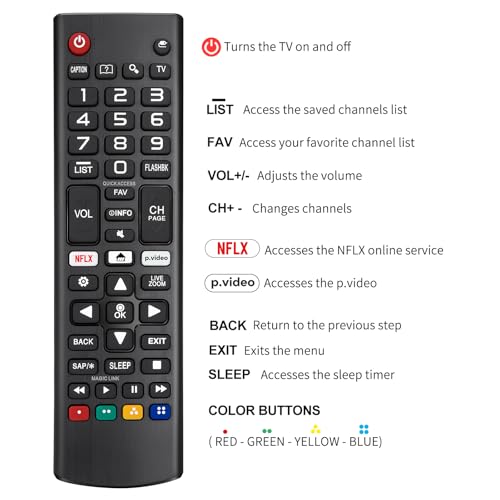 Image of Angrox Universal Remote Control for LG Smart TV for All Models LCD, LED, 3D and HDTV Smart TVs, Black | for All LG OLED 3D Thinq TVs | for AKB75095307 AKB75375604 AKB74915305 AK75675304 AKB76040302 AKB76037601 AKB75675313