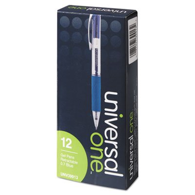 Bolígrafo retráctil gel azul, 0.7 mm, docena miniatura 4