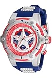 Invicta Men's Marvel Stainless Steel Quartz Watch with Silicone Strap, Blue, 30 (Model: 26894)