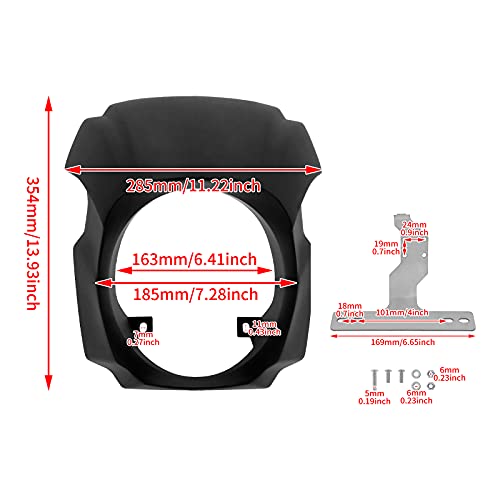 HDBUBALUS Motorrad-Scheinwerferverkleidung, passend für Harley Softail Breakout 2018-2020, mattschwarz