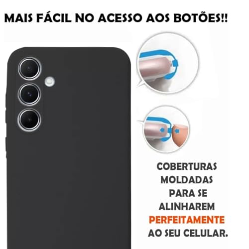 Capinha Compatível Com Linha A15, A35, A55 Proteção Colorida Preto, Branco, Vermelho, Azul, Rosa, Tr