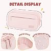 SUNEE Cute Pencil Case, Large Capacity Pencil Pouch, Big Storage Organizer for Stationery, Zipper Pen Bag,Back to School Supplies,Office Water-Repellent Nylon Pencil Bag for Teen Girls Boys,Light Pink #4