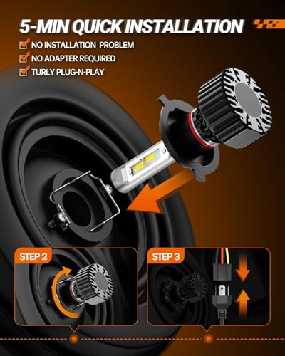 Image of SEALIGHT Fog Light Powersport, 72,000LM 7 times Brightness 9007 Bulbs or fog, 9007 Light Easy Plug-N-Play Fog Bulbs, Pack of 2