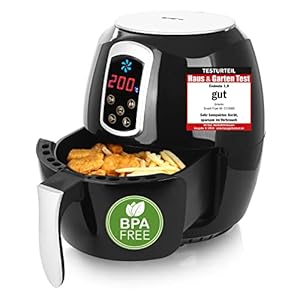 Emerio AF-126668 Heteluchtfriteuse, Airfryer, Smart Fryer, test GOED, digitaal display, soft touch-toetsen, gezond frituren zonder olie, eenvoudig te reinigen, 3,6 liter, BPA-vrij, mini-oven, zwart