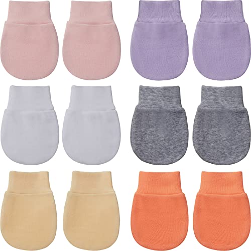 Image of Geyoga 6 Pairs Newborn Baby Mittens No Scratch Gloves Infant Toddler Anti Scratch Essentials Unisex for 3-9 Months Girls Boys
