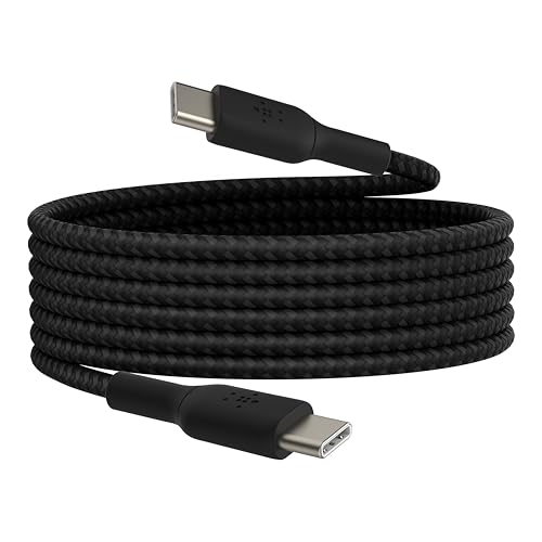 Belkin BoostCharge USB-C naar USB-C kabel 2m 60W snel opladen gevlochten duurzaam voor iPhone 15, Galaxy S24, Pixel 8