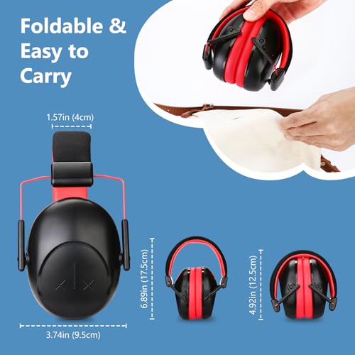 Image of ProCase Kids Noise Cancelling Headphones Ear Hearing Protection, Black | Ear Defenders for Monster Jam Truck Firework Focus, Noise Reduction Canceling Ear Muffs for Sensory Autism Toddler Children