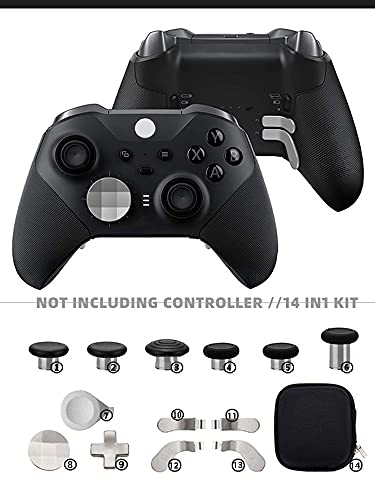 Image of 14IN1 Metal Alloy Thumbsticks Trigger D-Pads Button Set for XBOX One Elite Series 2 ( model 1797 ) Controller - Sliver