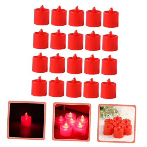 Velas LED sin llama rojas pequeñas con luces parpadeantes para Halloween 7
