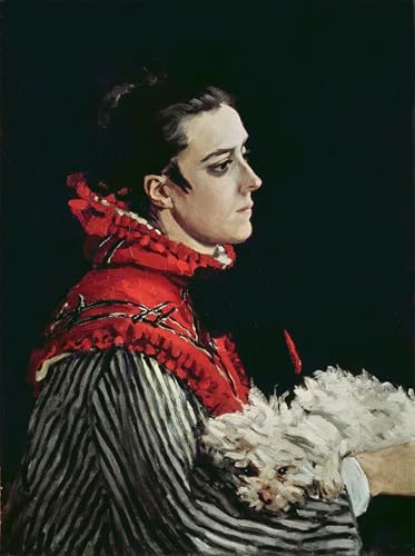 Impression d'art Camille Monet dans une cape rouge sur toile de qualité supérieure