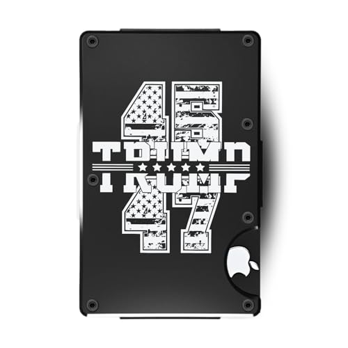 Trump Wallet for Men - Minimalist, Slim, Durable, Stylish- RFID Blocking Wallet with Money Clip - Metal Card Holder -Great for Dad- Luxury Gift Box (45/47th president, Jet Black)2