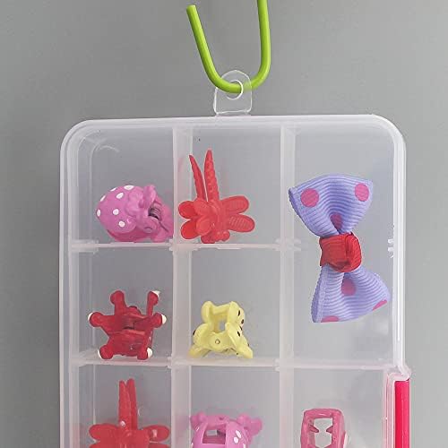 Cdemiy Bead Storage Box, 4 Pcs Clear Plastic Earring Organizer, with 10 Compartments Adjustable Dividers, for DIY Craft Jewellery Beads Diamond Embroidery Nail Earring Accessories, 6.5 x 12.8 x 2.1CM