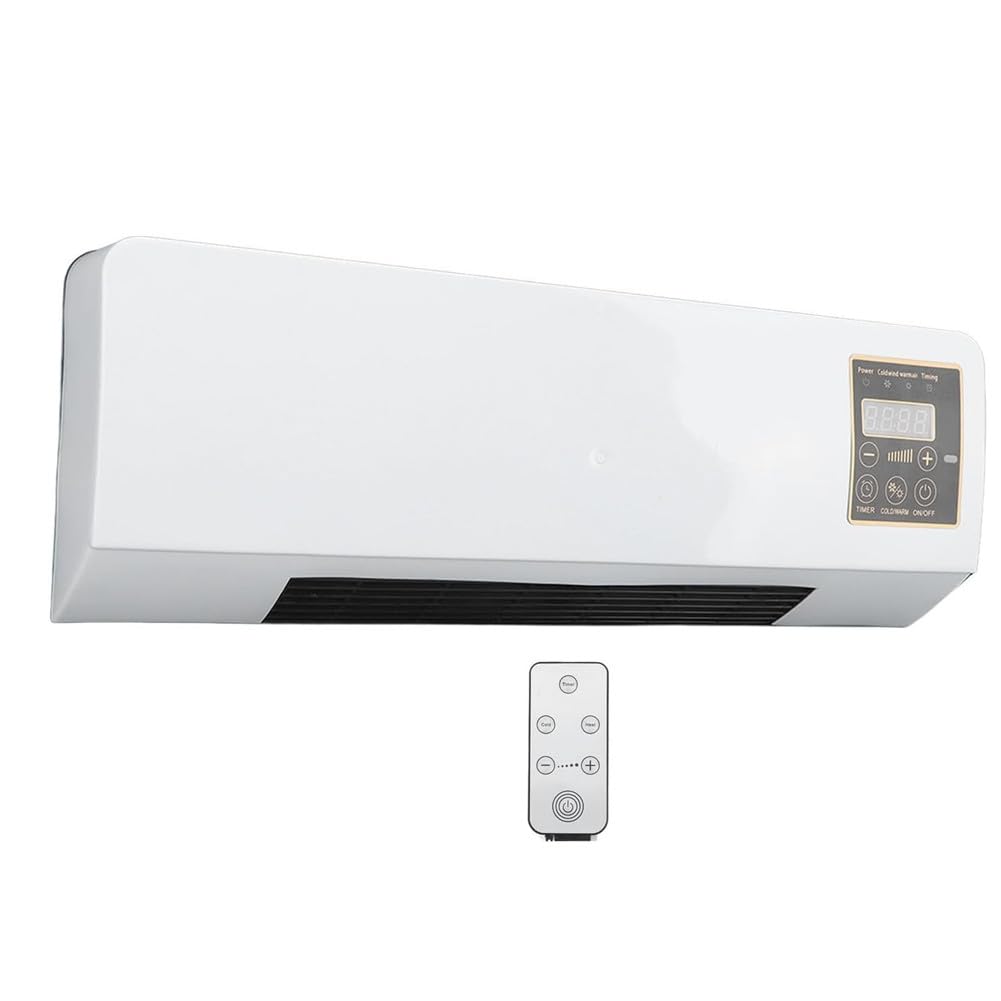 Wall Mounted Heating Machine, Mini Nature Fan and Heating Wall Mounted Fan, Low Noise Touch Control Small Air Heater Machine for Indoor Outdoor (Style 4)