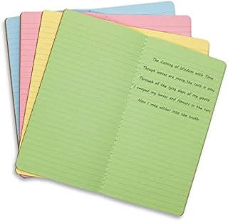 Tiankool Travelers Notebook Inserts - 4 Packs Traveler's Notebook Refill, Notebook Journal Refills for Leather Travel Journal - 4 Colors Lined Notebook for Travel, Work and Studying, 8.25