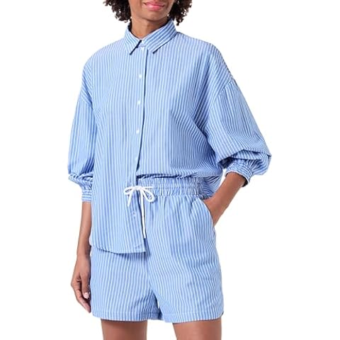 ONLY Women's Casual Striped Bermuda Shorts Cover