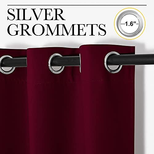 Image of NICETOWN Blackout Curtains for Bedroom, Window Room Darkning Curtains /Drapes, Cold and Heat Reduction Curtains for Kitchen Living Room (Wine Red, 2 Panels, W42 x L63 inches)