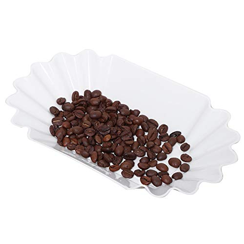 Coffee Beans Oval Tray, White Coffees Beans Cupping Sample Tray Sample Display Dish for Roasted and Green
