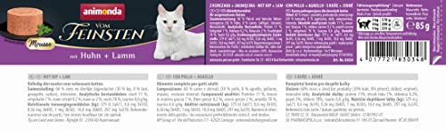 animonda vom Feinsten Mousse Katzenfutter nass Huhn + Lamm (12 x 85g), getreidefreies Katzenfutter nass ohne Zucker, mit frischen, fleischigen Zutaten