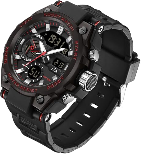 Montre de sport électronique findtime étanche homme grand cadran affichage numérique bleu