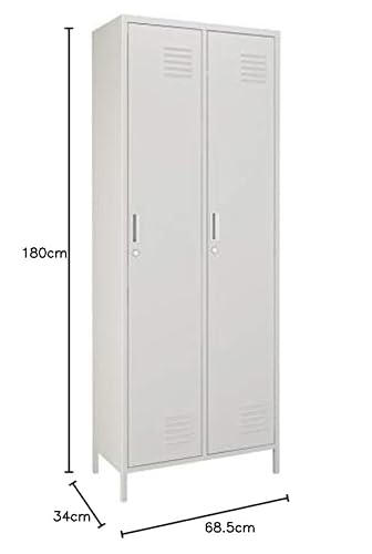 Cilvani Srl Armadio Spogliatoio Metallo Ferro 'Iron' In Lamiera Verniciata. Armadietto Spogliatoio Da Lavoro 2 Posti. H 180 L 685 P 34 Fornito Smontato. - 2