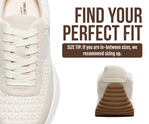Image of Project Cloud Womens Sneakers - Memory Foam Insole and Lightweight Spring Shoes - Non-Slip Lace Up Trendy Shoes - Fashion Sneakers for Women 2026