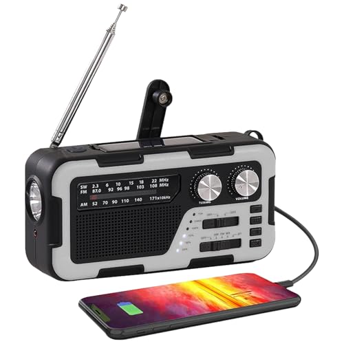 Radio Solar,Radio de Supervivencia con Cargador Solar Exterior | Altavoz Inalámbrico Impermeable con Iluminación para Camping Senderismo Regalos Familia