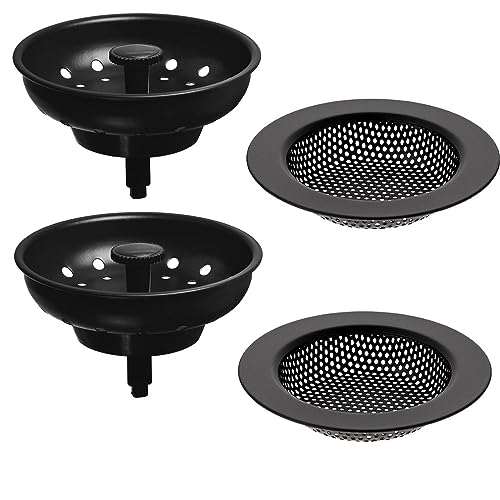 Colador para fregadero de cocina 4 piezas negro