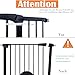 Aufun Treppenschutzgitter Türschutzgitter Kinder ohne Bohren, für 75-85 cm breit, Türgitter mit Druckbefestigung, selbstschließend, Metall Gitter, Hundesicherheitsgitter mit Katzenklappe (Schwarz)