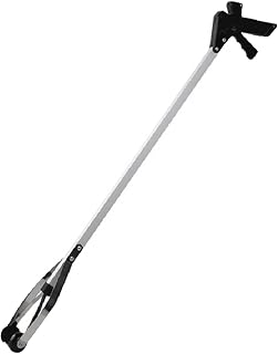 LVSEWOA Recogedor de Basura con Pinza para Recoger Basura, Pinzas de Mango Largo para Uso en Interiores y Exteriores, Herramientas de jardinería (86,5 x 13 cm, Color Negro)