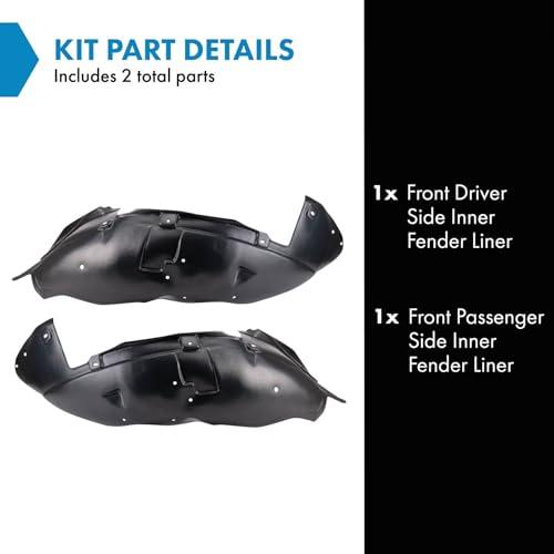 Image of TRQ Front Inner Fender Liner Set Compatible with 2003-2006 Cadillac Escalade ESV GM1250124 GM1251124