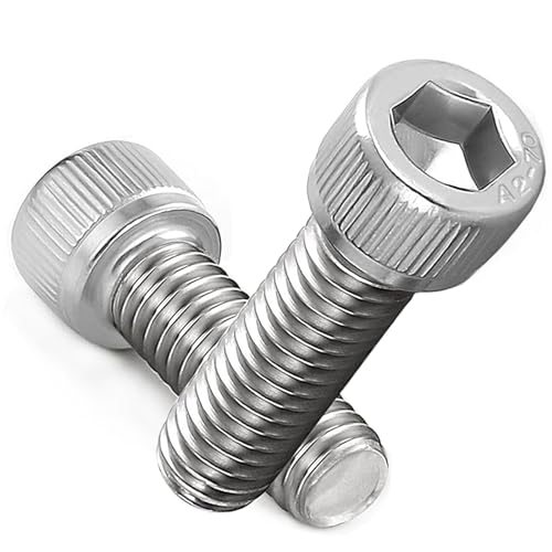 AMLOOPH M5 Screws, M5 X 20mm Allen Socket Head Cap Screws/Bolts - 5mm Diameter Fully Threaded M5 Bolts 20mm A2 Stainless Steel Long Hex Socket Bolt Coarse (Pack Of 20)
