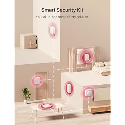 X-Sense Smart Home Security System, Wireless Security System 5-Piece Set, Supports Mobile App Alerts, Compatible with Alexa, Includes 1 Base Station, 2 Door Sensors, 1 Motion Sensor, 1 Keypad, AS05