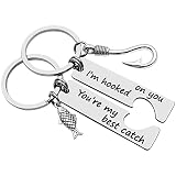 xyqcy Couple Keychain Gifts Anniversary Jewelry for Boyfriend Girlfriend Husband Wife I'm Hooked on