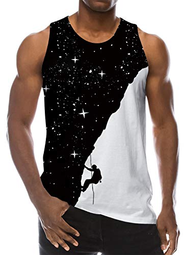 Goodstoworld Fashion Tops for Men Summer Sleeveless Stringer Tanks Top Gym Black White