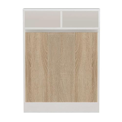Menzzo Table Console Style scandinave Bekna Bois Blanc et Chêne Clair