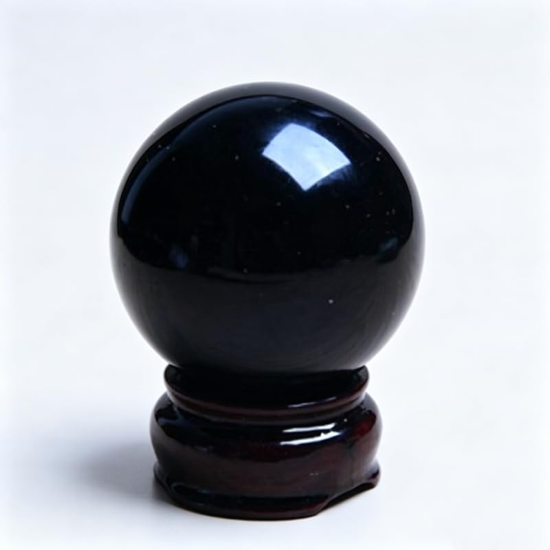 NIBHZ Kristallkugel, rund, schwarz, dekorative Kugel, massives Glas, Kristallkugel, Requisite, Ornament für Zuhause, Büro, Tischdekoration