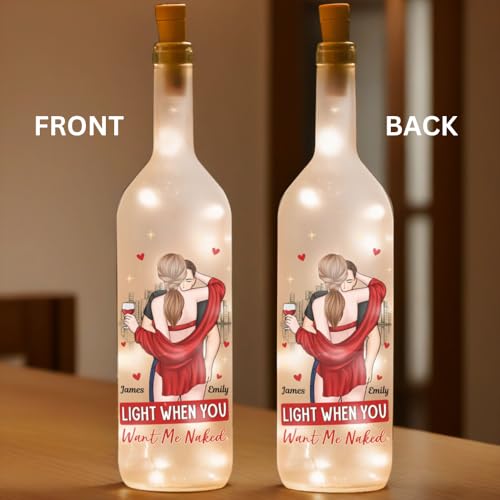 Image of Pawfect House Custom Bottle Lamp, Personalized Anniversary Wedding Gifts for Husband and Wife, Him and Her, You Make My Heart Smile, Housewarming Gifts for Couple, Welcome Home Decor