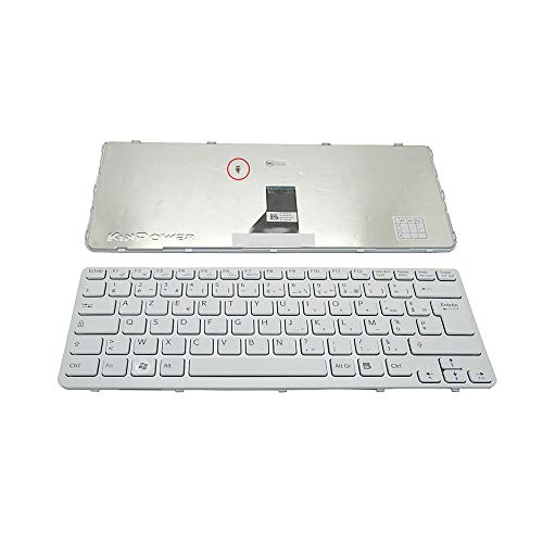 KINPOWER Clavier Azerty Français pour Sony Vaio SVE14A3M1E SVE14A3M1R Blanc avec Frame