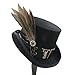 Best Choise Gorra de béisbol Mad Hatter para Hombre Gorra de Lana para Hombre Sombrero de Fieltro Steampunk con Rueda de Engranaje y Pluma (Color : 1, Size : 59cm)